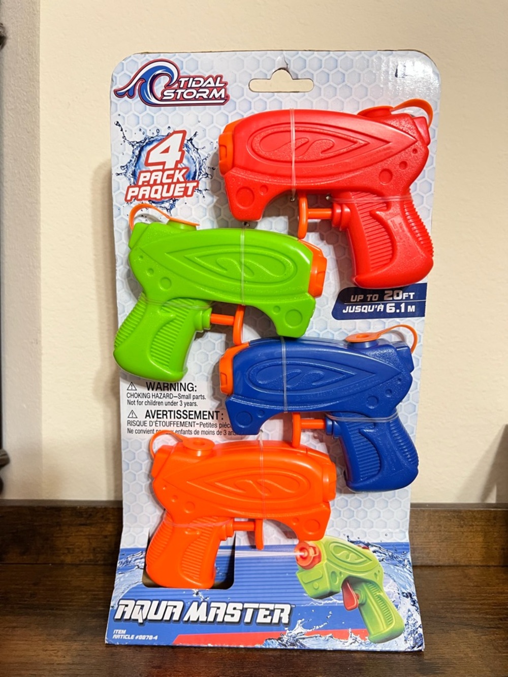 Tidal Storm Aqua Master 4 Pack Water Blaster Kids Squirt Gun Toy Ages 6+ New